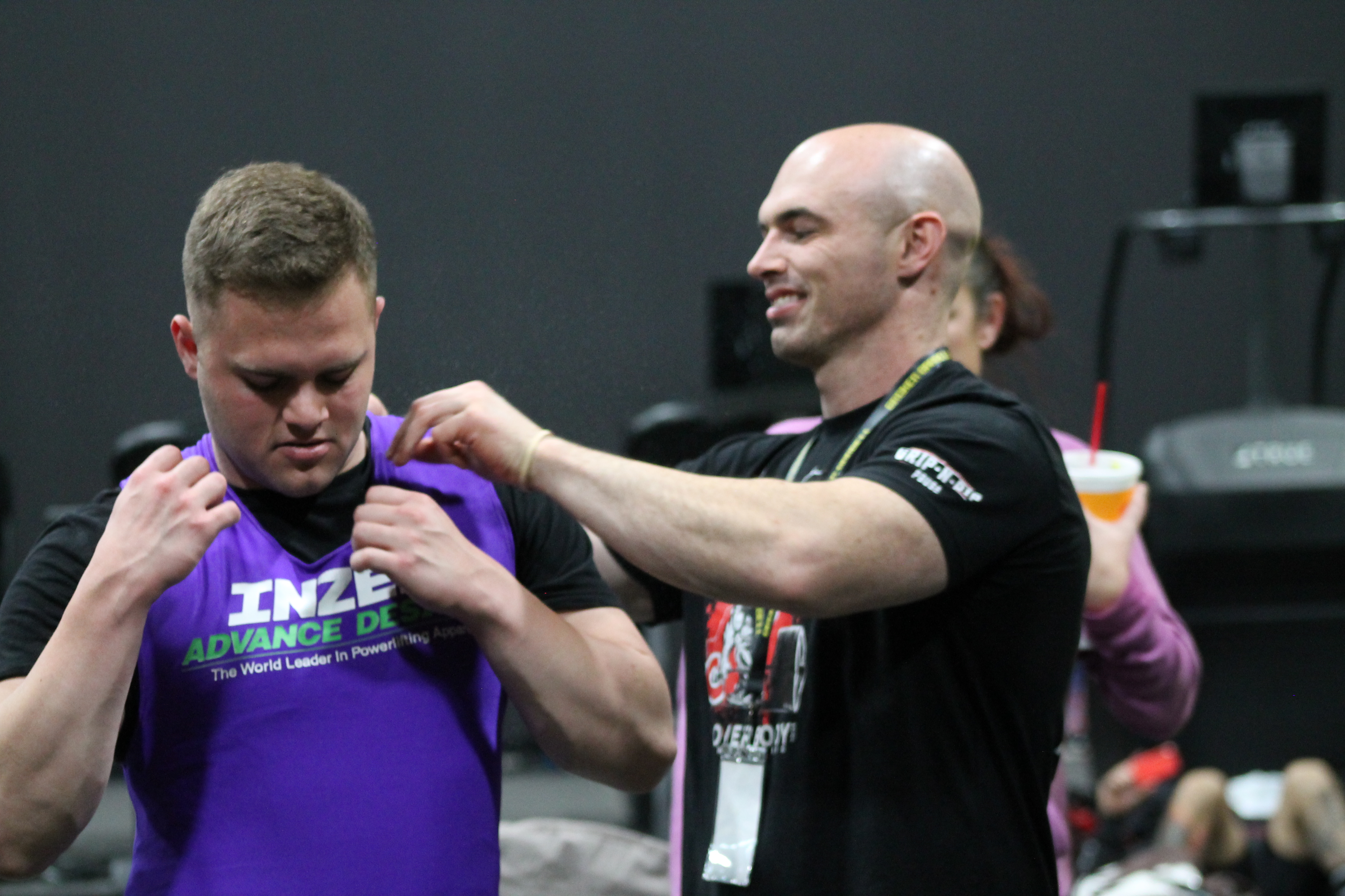 Lifter getting assistance before an attempt